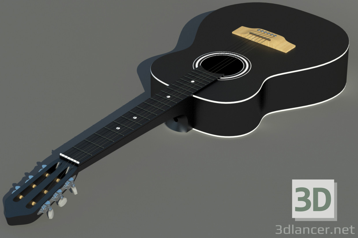 Guitarra acústica 3D modelo Compro - render