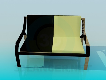 3D Modell 2-Bett-Sofa - Vorschau