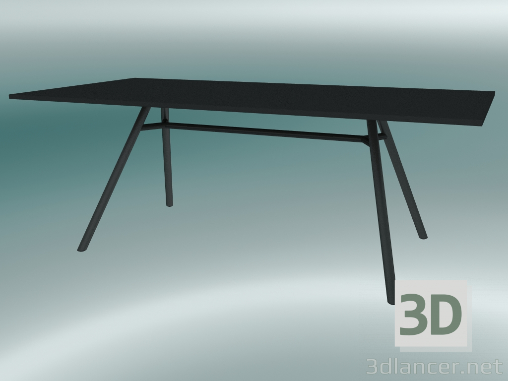 modèle 3D Table MART (9820-01 (100x200cm), H 73cm, noir HPL, extrusion d’aluminium, thermolaquage noir) - preview