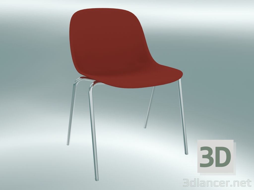 modello 3D Sedia A-Base in fibra (rosso polvere) - anteprima