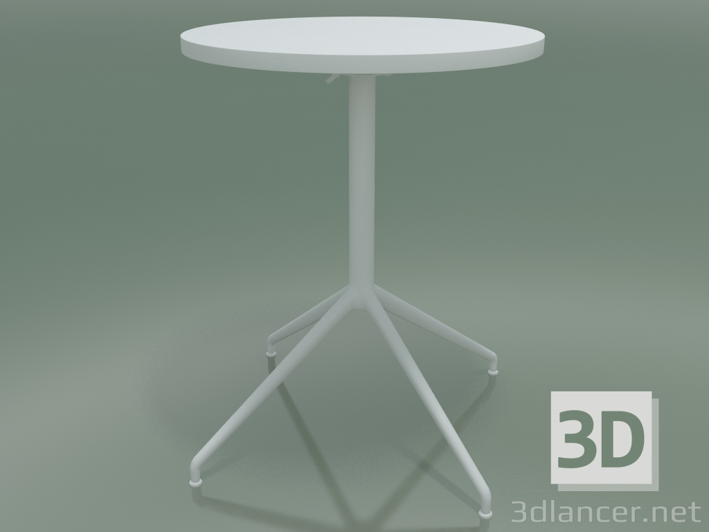 modello 3D Tavolo rotondo 5709, 5726 (H 74 - Ø59 cm, steso, bianco, V12) - anteprima