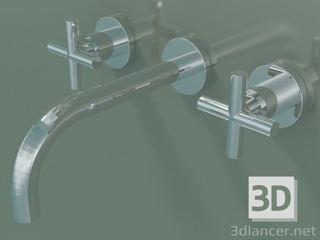 modello 3D Miscelatore lavabo a parete senza scarico (36712892-000010) - anteprima