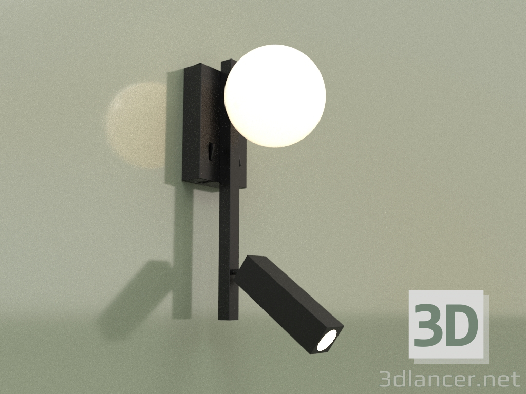 modello 3D Lampada da parete GLOBE READ 3200K BK 15009 - anteprima