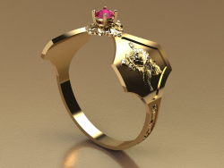 anillo de mujer rosa