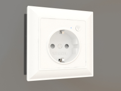 Smart recessed socket with protective shutters (white gloss)