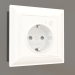 3d model Smart recessed socket with protective shutters (white gloss) - preview