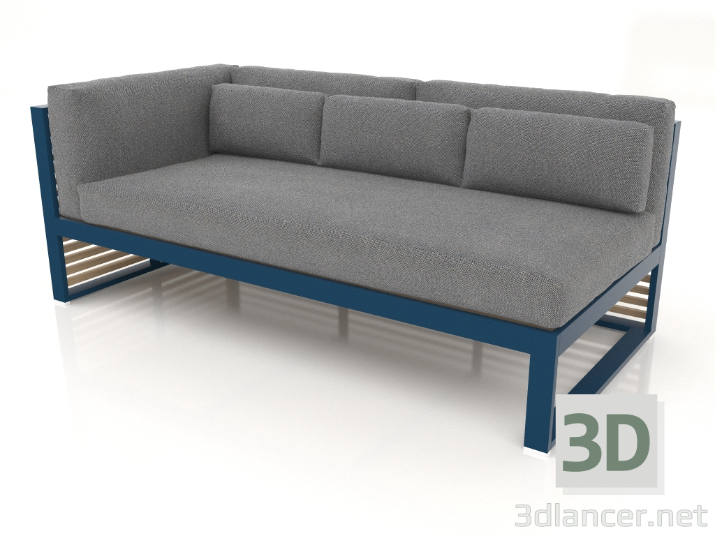 modèle 3D Canapé modulable section 1 gauche (Gris bleu) - preview