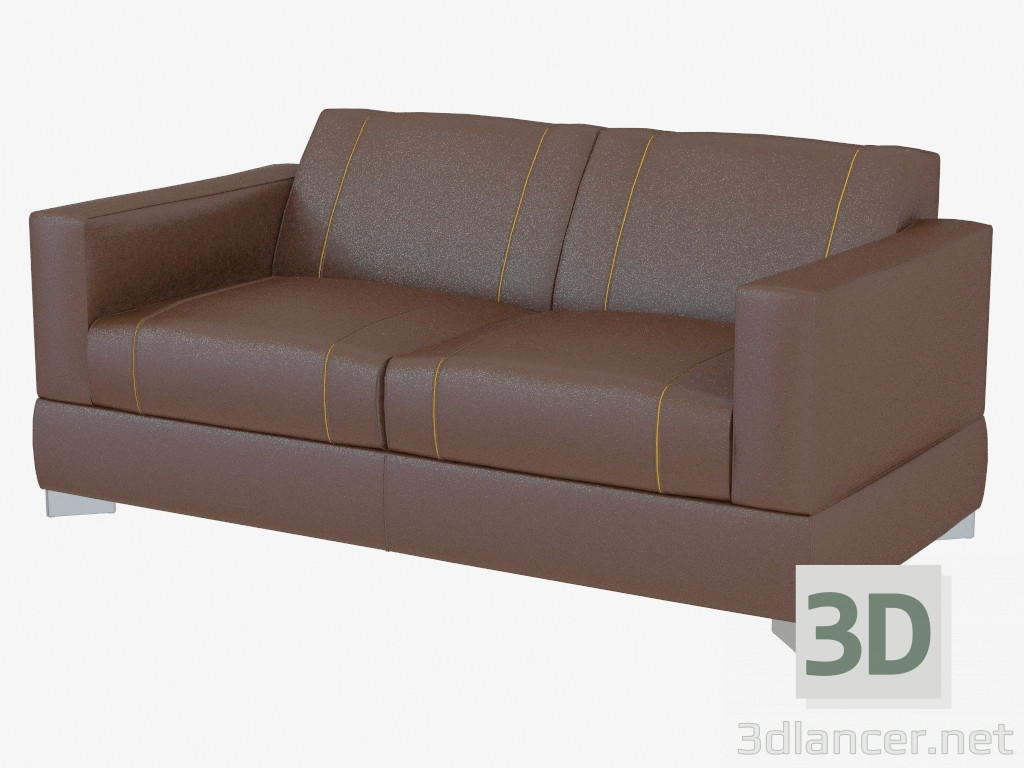 modèle 3D Canapés en cuir double - preview