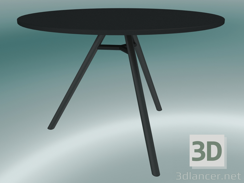 3D Modell MART Tisch (9834-01 (⌀ 110 cm), H 73 cm, HPL schwarz, Aluminiumprofil, schwarz pulverbeschichtet) - Vorschau