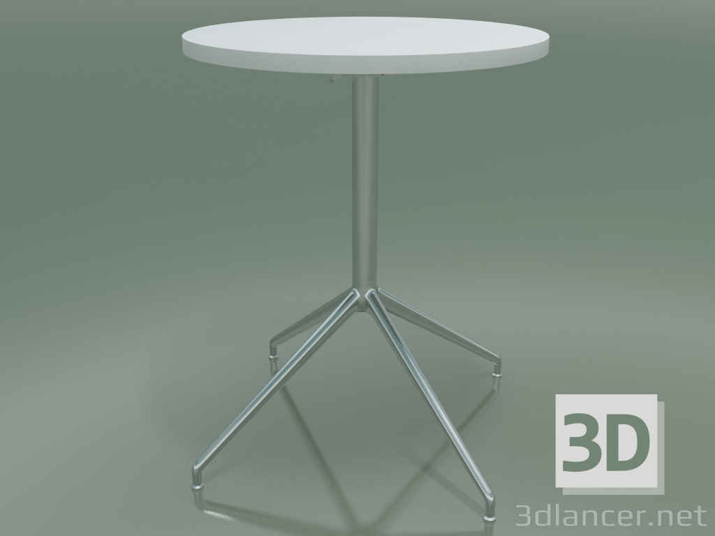 modello 3D Tavolo rotondo 5709, 5726 (H 74 - Ø59 cm, steso, bianco, LU1) - anteprima