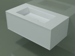 Washbasin with drawer (06UC52401, Glacier White C01, L 96, P 50, H 36 cm)