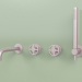3d model Set of 2 hydro-progressive bath mixers with spout and hand shower (20 69, OR) - preview