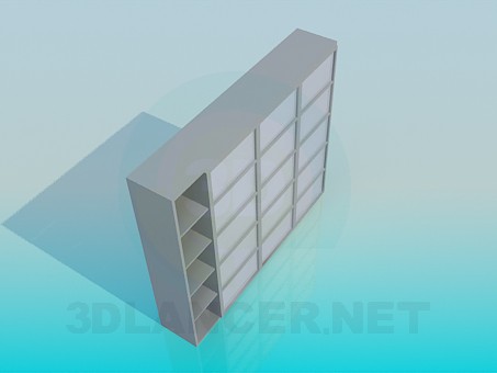 3d model Set of shelves with sliding doors - preview 3d model Set of shelves with sliding doors - preview