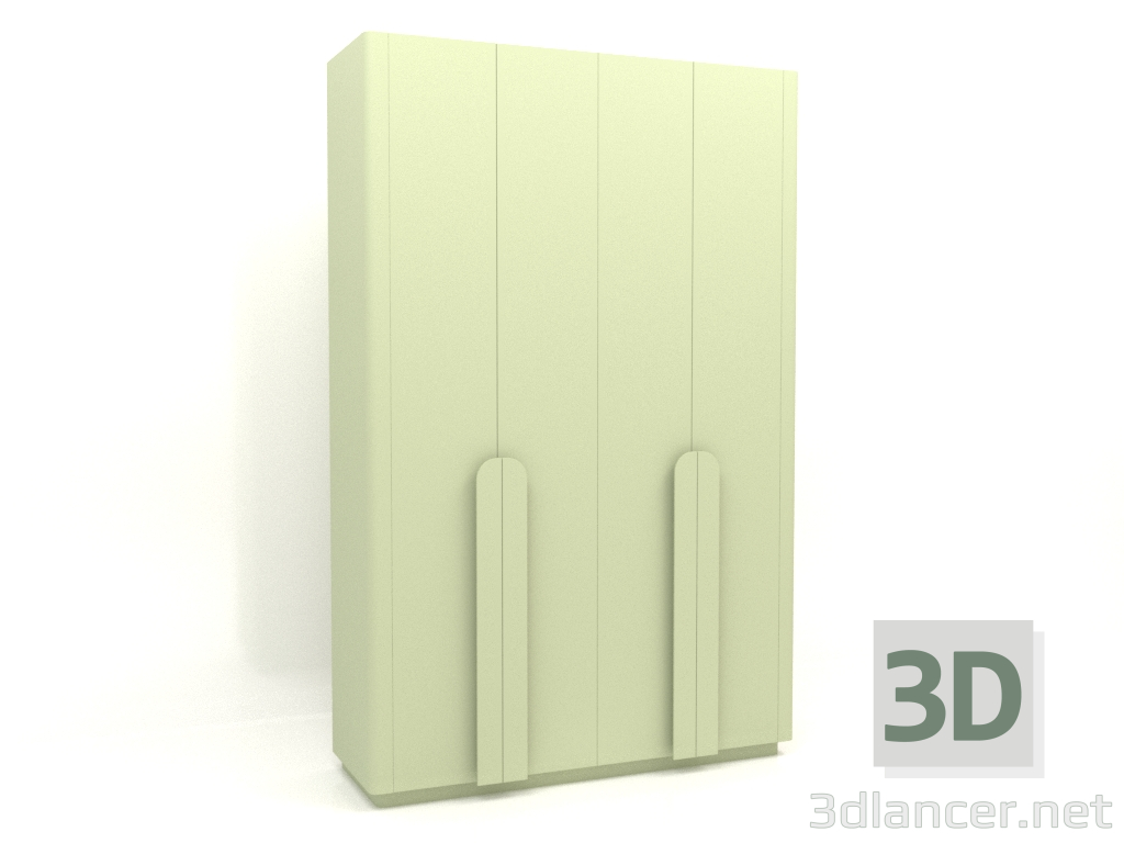 3D Modell Kleiderschrank MW 04 Lack (Option 1, 1830x650x2850, hellgrün) - Vorschau