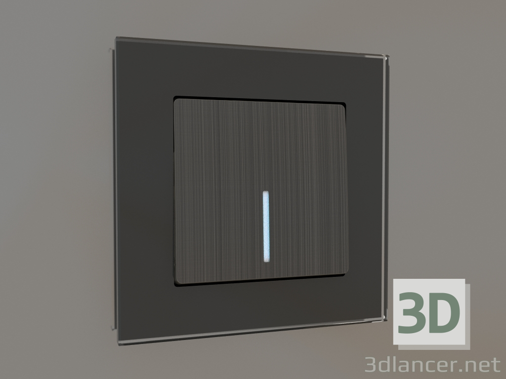 Modelo 3d Interruptor de tecla única com iluminação (bronze) - preview