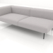 3d model 3-seater sofa module with back, armrest on the left - preview