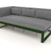 3D Modell Modulares Sofa, Abschnitt 1 links (Flaschengrün) - Vorschau