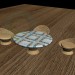 3d model Table and chairs Wicker - preview