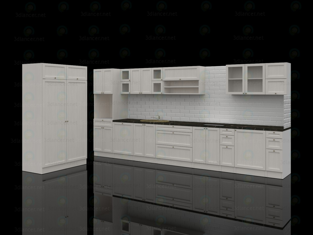 La cocina en el estilo del sur de Francia 3D modelo Compro - render La cocina en el estilo del sur de Francia 3D modelo Compro - render