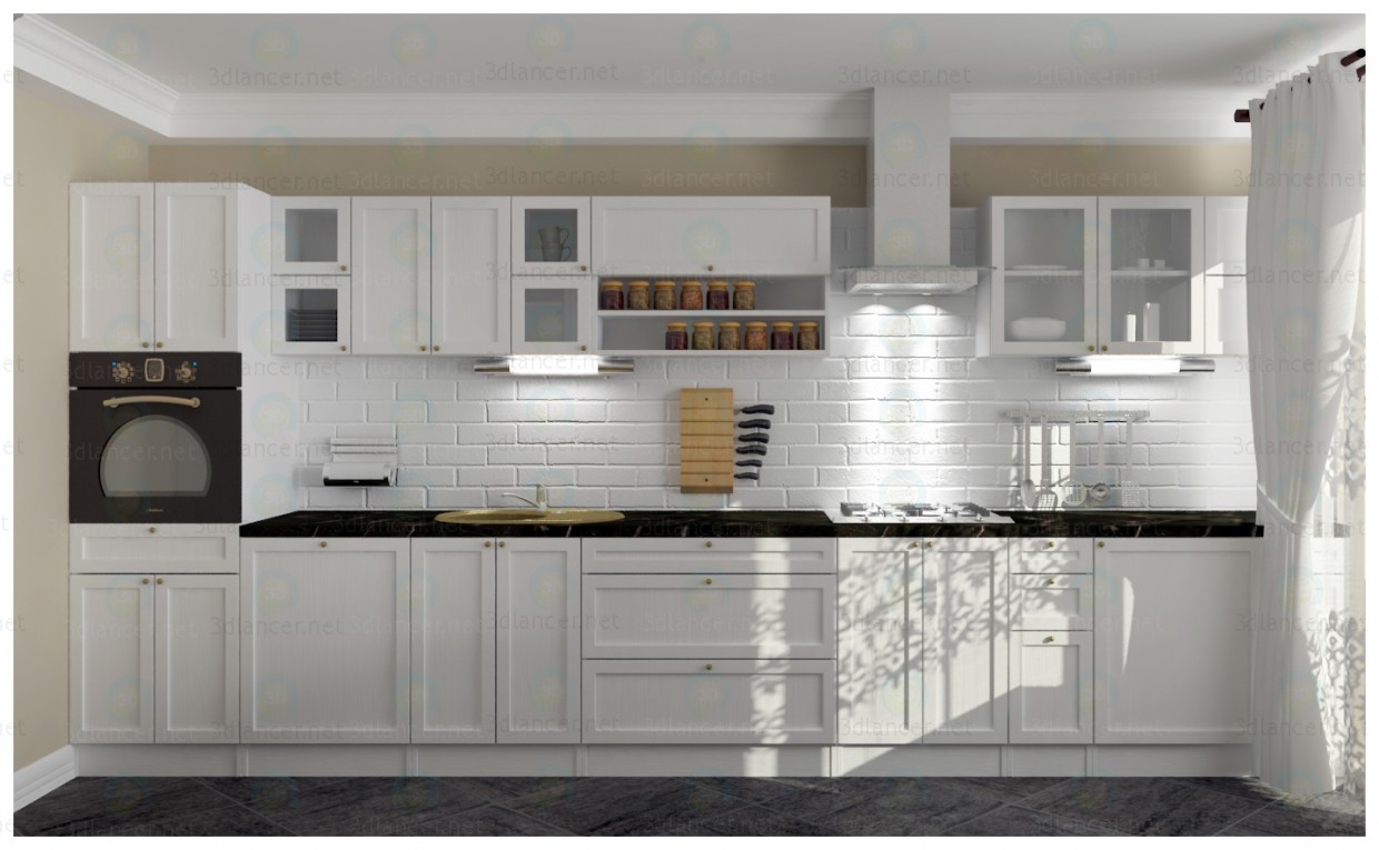 La cocina en el estilo del sur de Francia 3D modelo Compro - render La cocina en el estilo del sur de Francia 3D modelo Compro - render