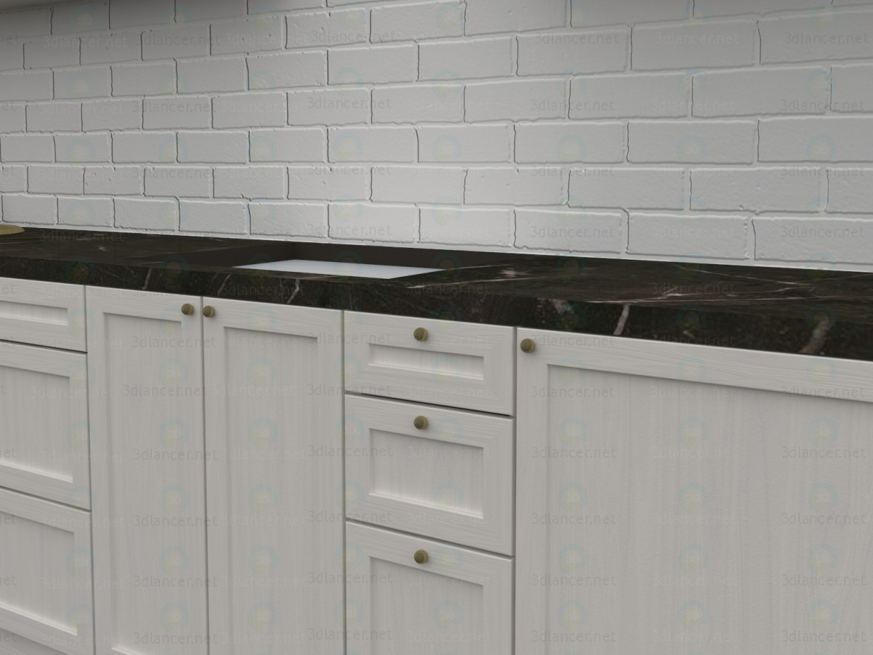 La cocina en el estilo del sur de Francia 3D modelo Compro - render La cocina en el estilo del sur de Francia 3D modelo Compro - render