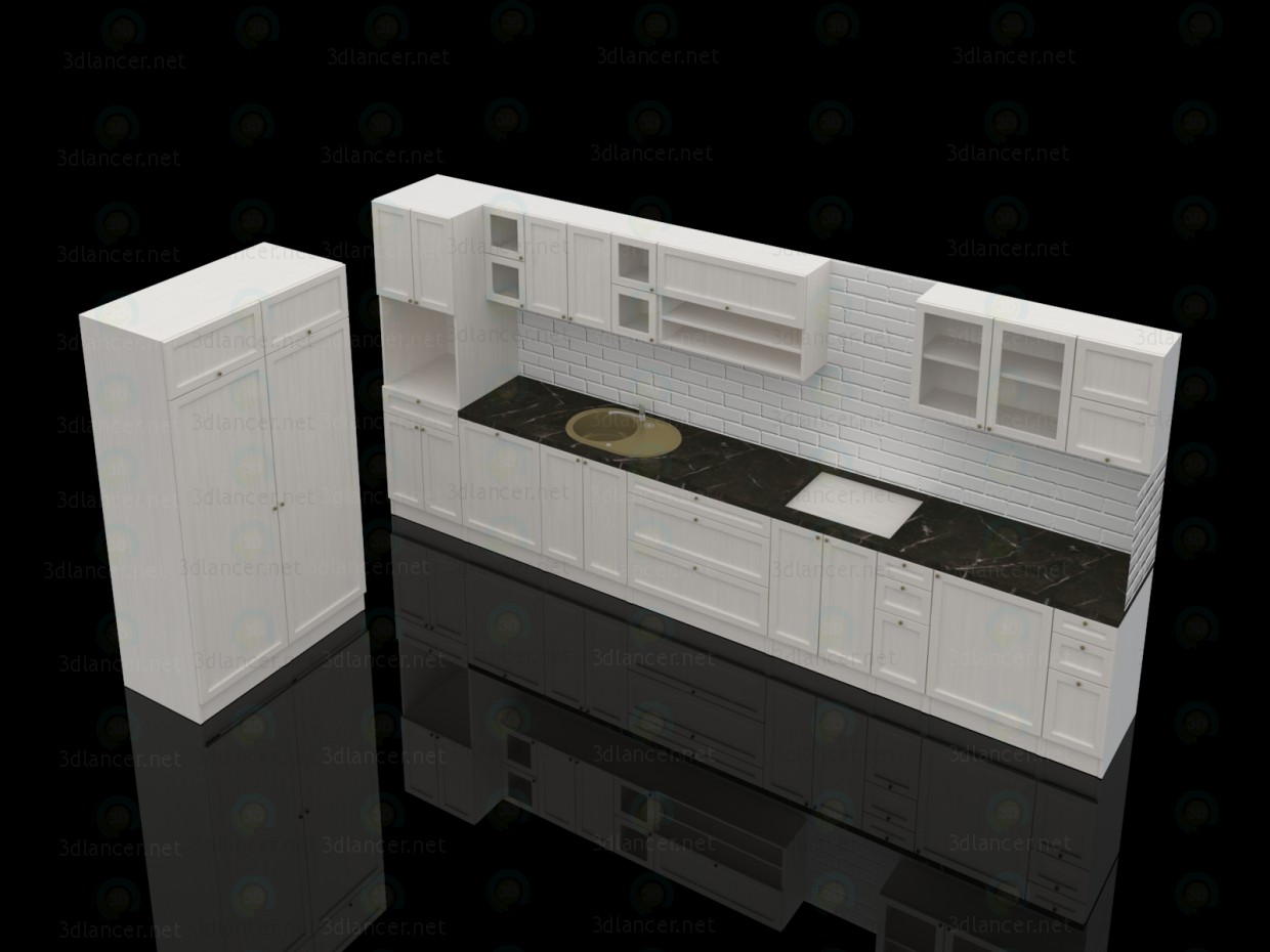 La cocina en el estilo del sur de Francia 3D modelo Compro - render La cocina en el estilo del sur de Francia 3D modelo Compro - render