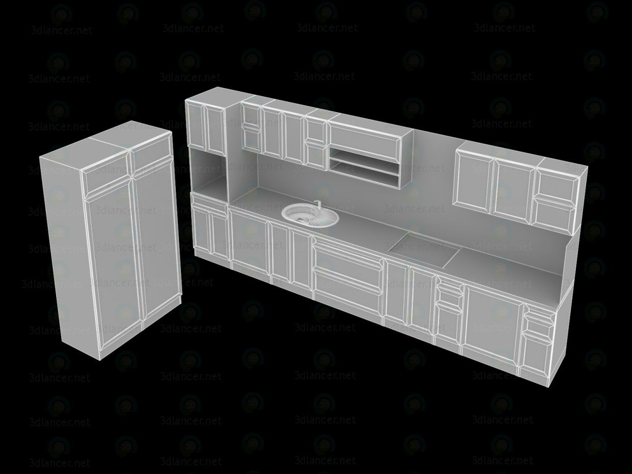 La cocina en el estilo del sur de Francia 3D modelo Compro - render La cocina en el estilo del sur de Francia 3D modelo Compro - render