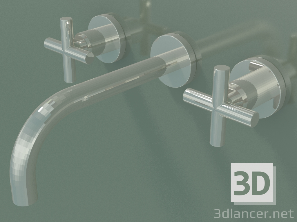 3D Modell Wandwaschbeckenmischer ohne Abfallgarnitur (36 712 892-080010) - Vorschau
