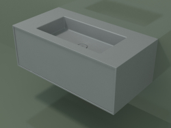 Washbasin with drawer (06UC52401, Silver Gray C35, L 96, P 50, H 36 cm)