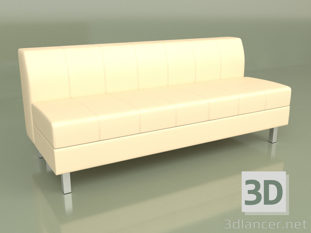 modello 3D Sezione Flagship 3 posti (pelle beige) - anteprima