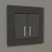 3d model Two-gang switch with illumination (bronze) - preview