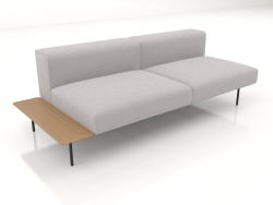 3-seater sofa module with back, shelf on the left