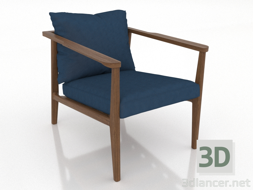 3d model Sillón 640 mm (nogal claro) - vista previa 3d model Sillón 640 mm (nogal claro) - vista previa
