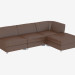 Modelo 3d sofá de canto de couro - preview