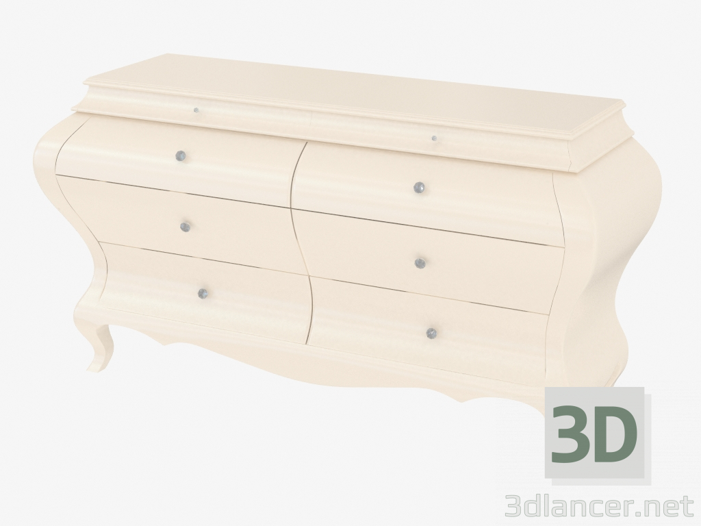 3D modeli Drowers göğüs - önizleme