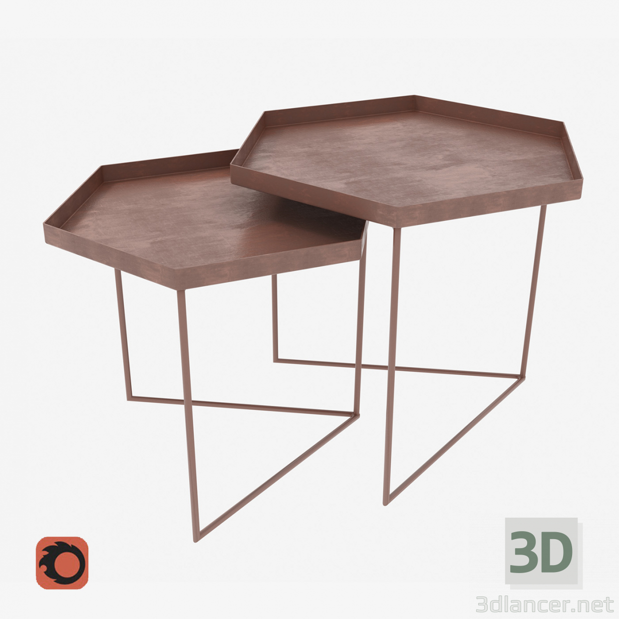 3d model Doble bronce - vista previa