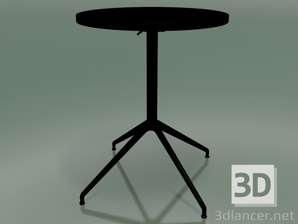modello 3D Tavolo rotondo 5709, 5726 (H 74 - Ø59 cm, aperto, Nero, V39) - anteprima