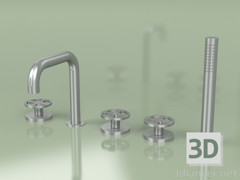 3d model Mixer with swivel spout and hydro-progressive mixer with hand shower (20 98, AS) - preview