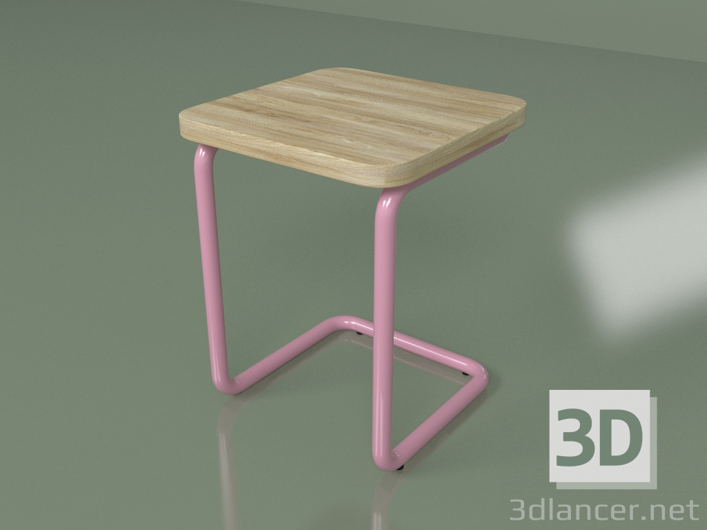 modello 3D Sgabello (rosa, impiallacciatura chiara) - anteprima