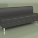 3d model Section Flagship 3-seater (Black leather) - preview