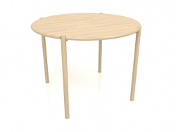 डाइनिंग टेबल DT 08 (गोल सिरे) (D=1020x754, लकड़ी सफेद)
