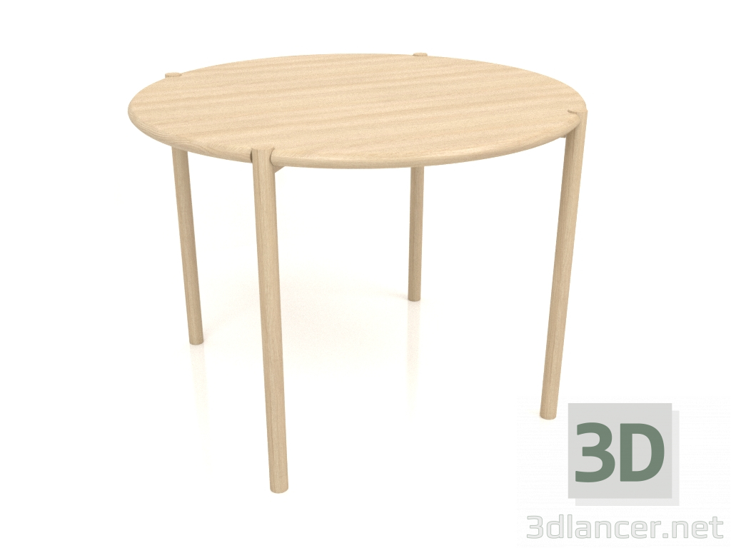 3D modeli Yemek masası DT 08 (yuvarlak uçlu) (D=1020x754, ahşap beyazı) - önizleme