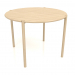 3d model Dining table DT 08 (rounded end) (D=1020x754, wood white) - preview