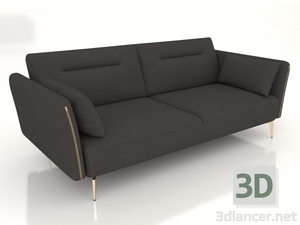 3d модель Диван-кровать Liverpool (коричневый-золото) – превью