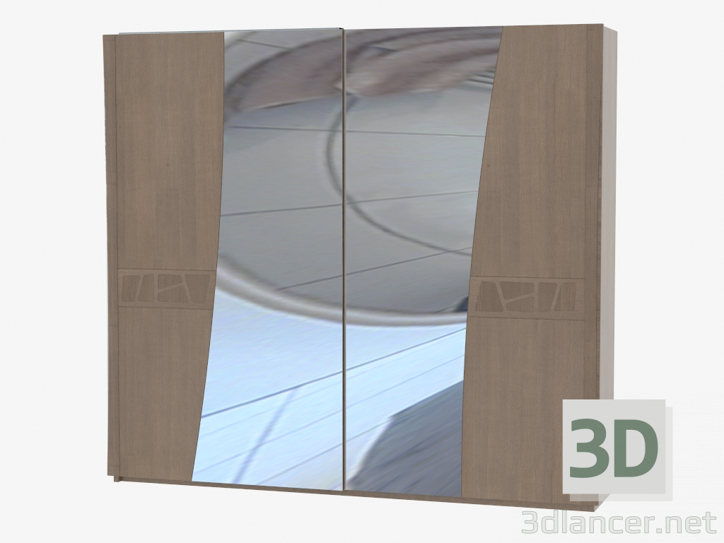 Modelo 3d Wardrobe porta 2 com um espelho nas ARMON2S média - preview