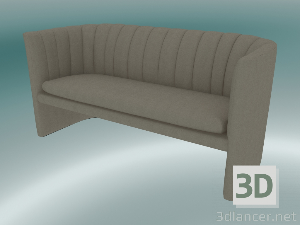 Modelo 3d Preguiçoso dobro do sofá (SC25, H 75cm, 150x65cm, veludo 13 marfim) - preview