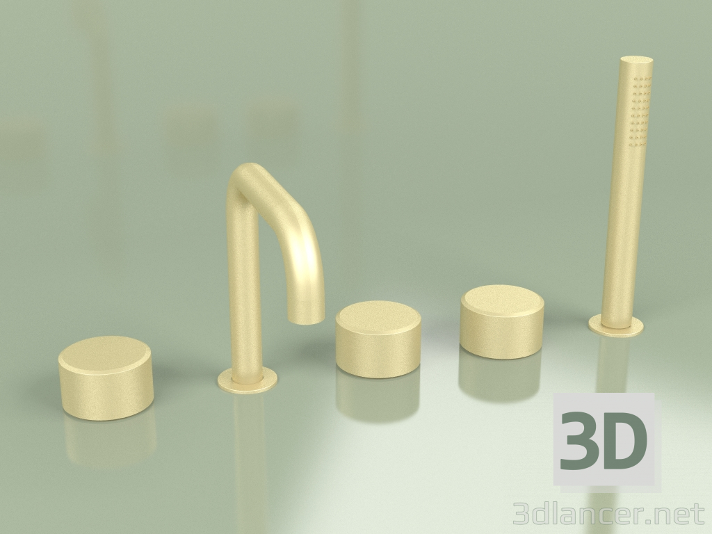 modello 3D Miscelatore con bocca girevole e miscelatore idroprogressivo con doccetta (16 98, OC) - anteprima