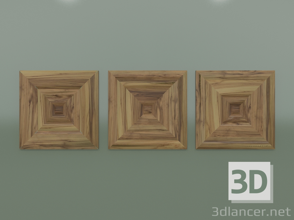 3d model Panel de madera - vista previa