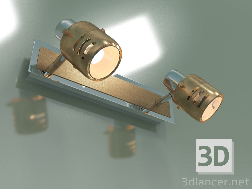 modello 3D Spot 23463-2 (bronzo cromato antico) - anteprima