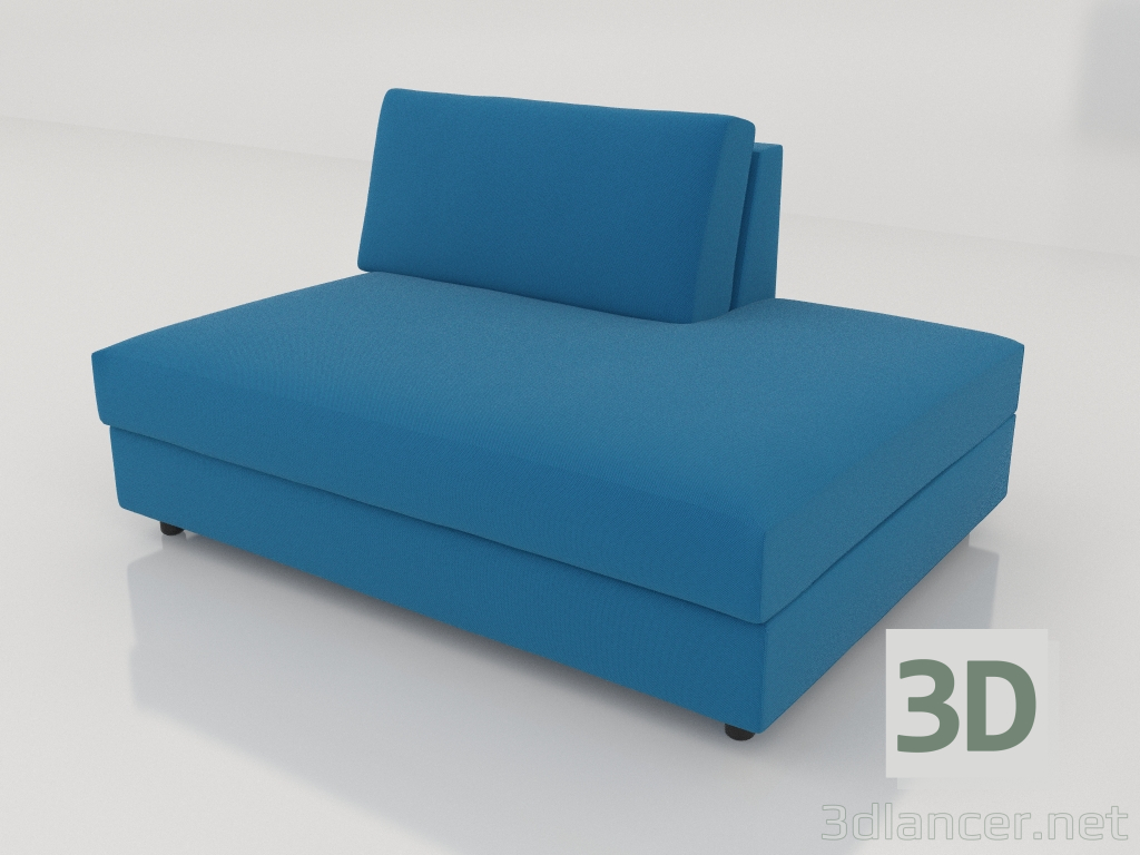 modèle 3D Module canapé 83 simple allongé à droite - preview